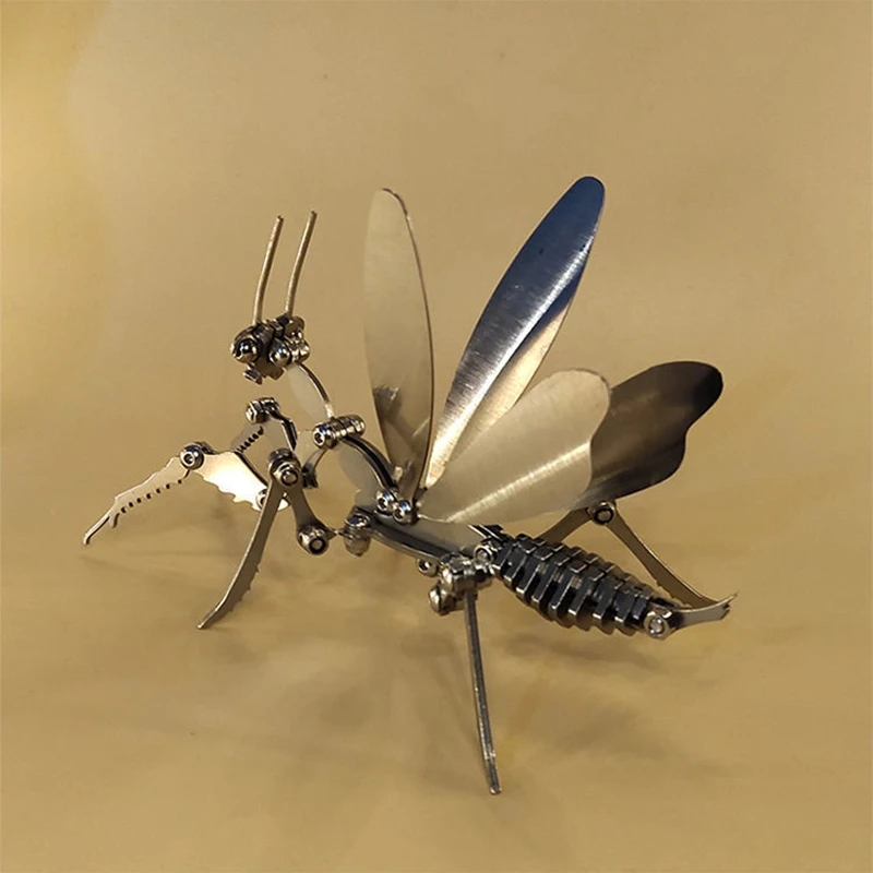 Steampunk Mantis modello di assemblaggio in metallo artigianato in acciaio inossidabile ornamento per insetti