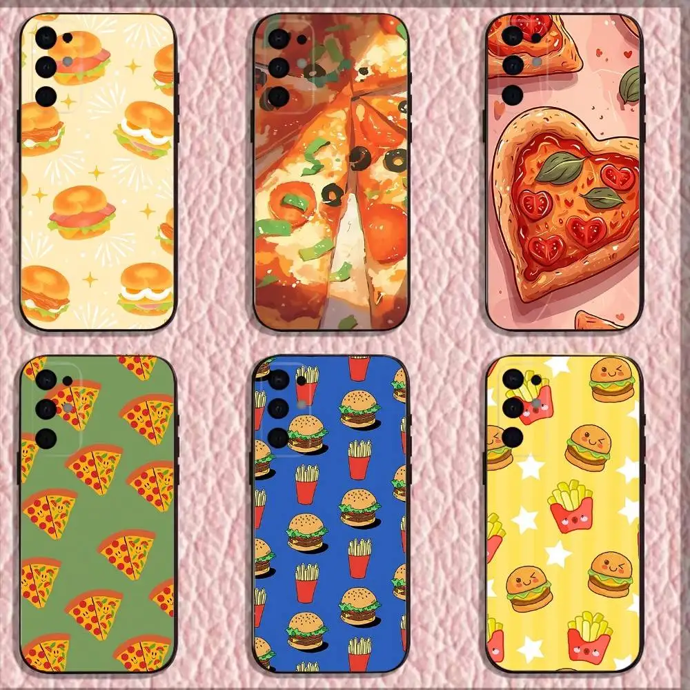 

Food burgers fries pizza Phone Case For Samsung S25,S24,S21,S22,S23,S30,Ultra,S20,Plus,Fe,Lite,Note,10,9,5G Black Cover
