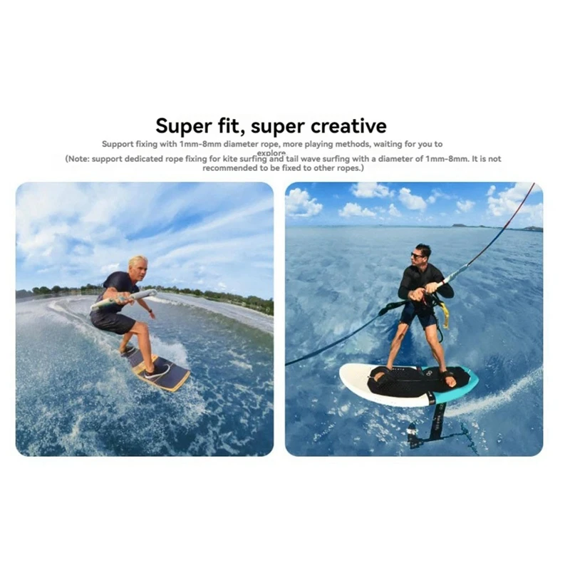 أفضل دعامة منسدلة لـ Insta360 X4 للرياضات المائية، دعامة من حبل السحب غير مرئية بالكامل لشخص الثالث، ملحقات عرض الأمواج