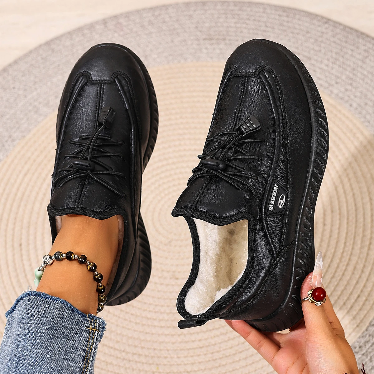 

Женская хлопковая обувь на зиму 2025, теплая и удобная, повседневная и универсальная, водонепроницаемая и противоскользящая, износостойкая, доставка