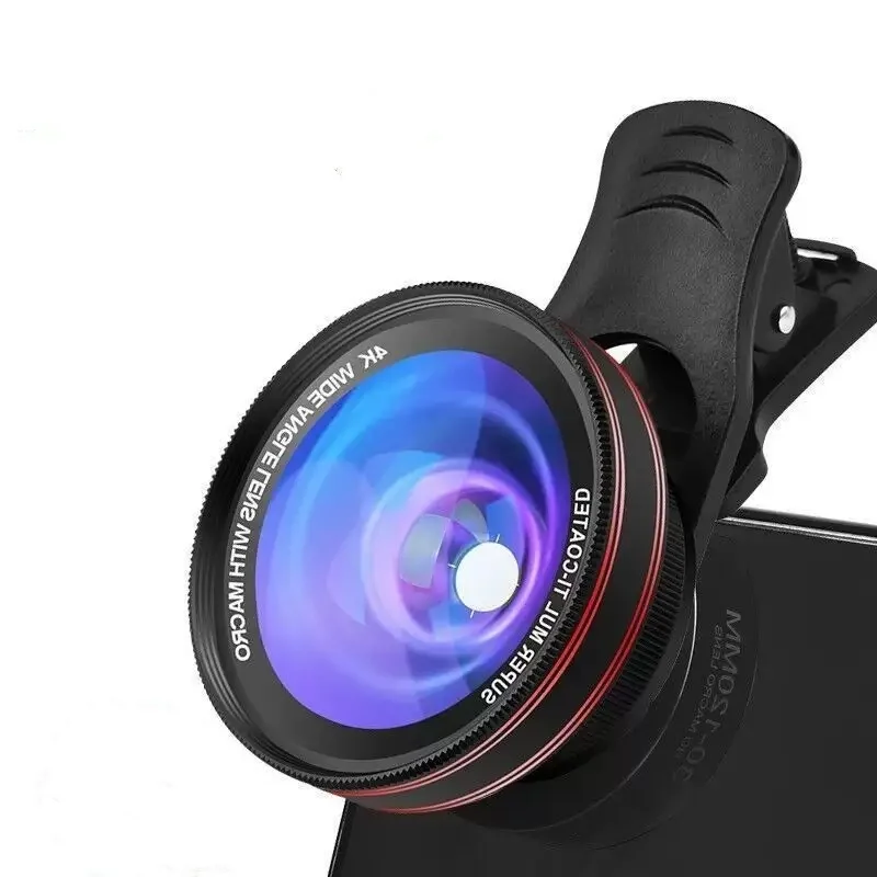 

2 Functions Mobile Phone Lens 0.45X Wide Angle Len & 12.5X Macro HD Camera Lens Universal For iPhone Android Phone Smartphone