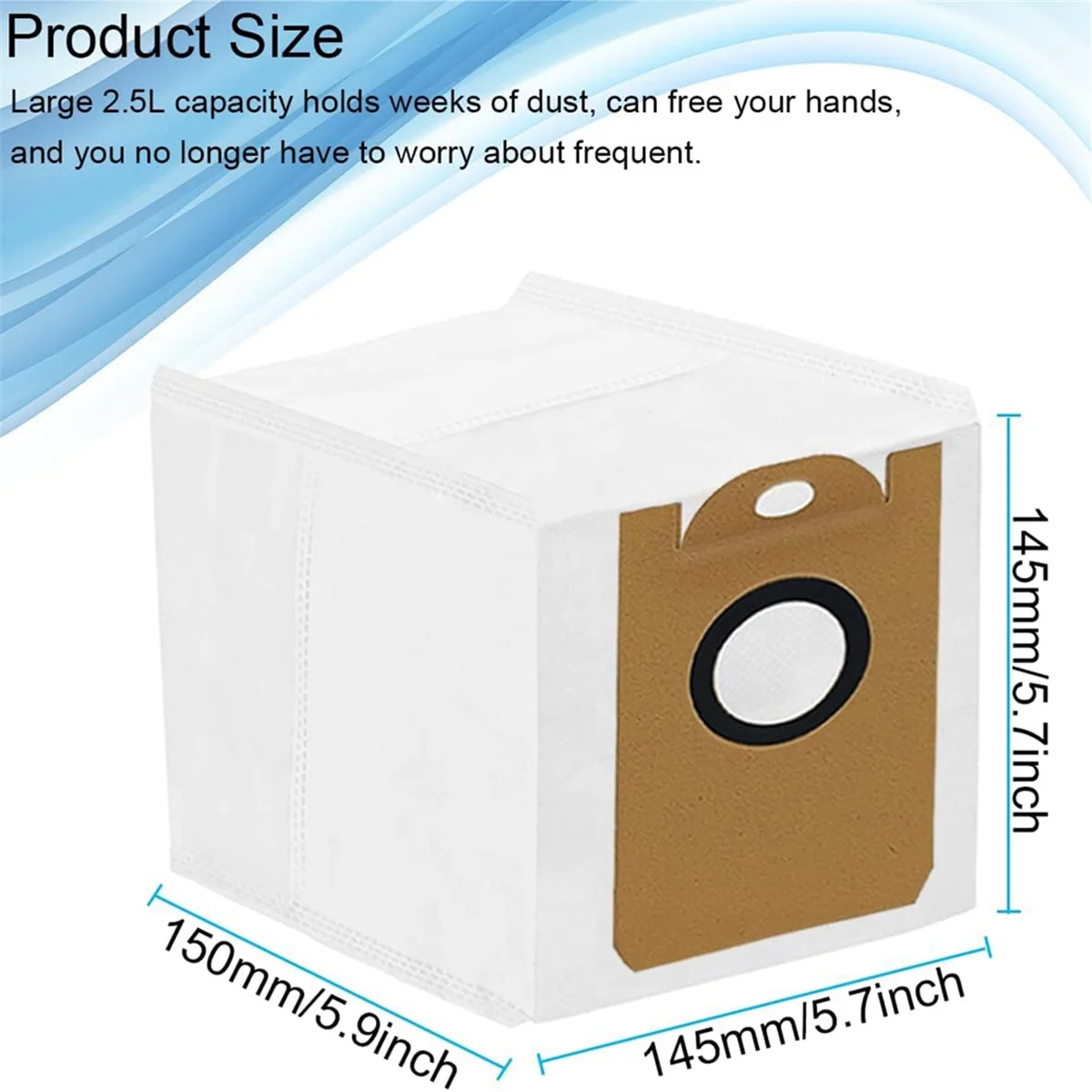 Bolsas de polvo para M7 Max, M8 Pro, para T10+, para N2, para L6 Pro Robot aspirador Parts-A63E