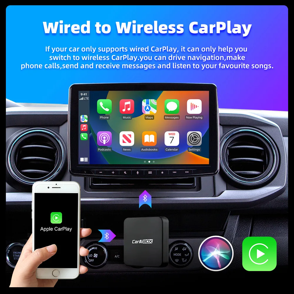 

CarAIBOX 2in1 Wireless CarPlay Dongle Wireless Android Auto Box For Car Radio with Wired CarPlay