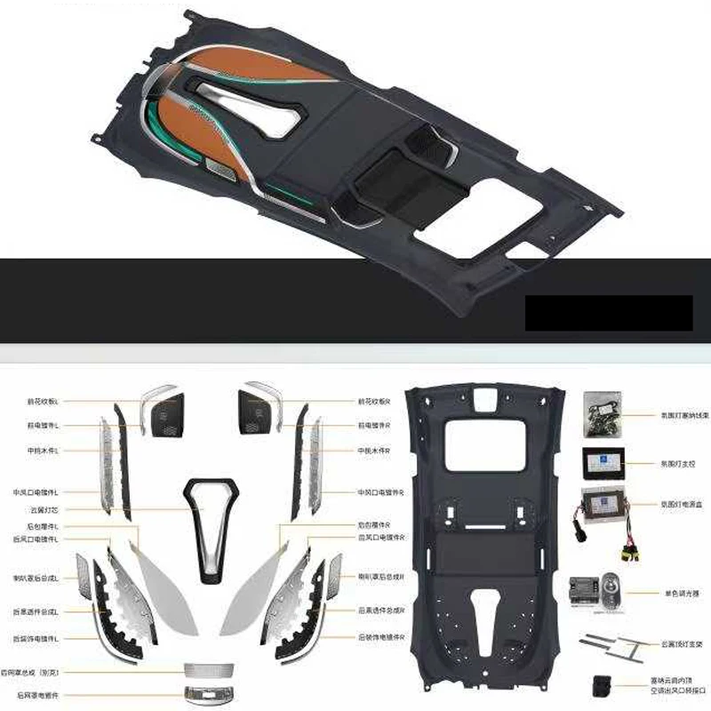 Hiace Commuter Interior LED Lights with Speaker for Van MPV Customized Color & PP Material Car Interior Accessories