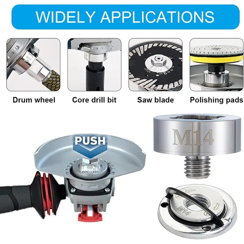 

Universal Angle Grinder Mandrel Conversion Kit M14 Shafts with Flange Nut for X Angle Grinder Flange Nut Set [Su&KND]