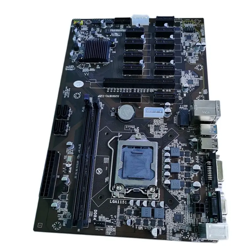 Dedicated Motherboard For B250-BTC-12P with 12 GPU DDR4 LGA 1151 Perfect Test, Good Quality