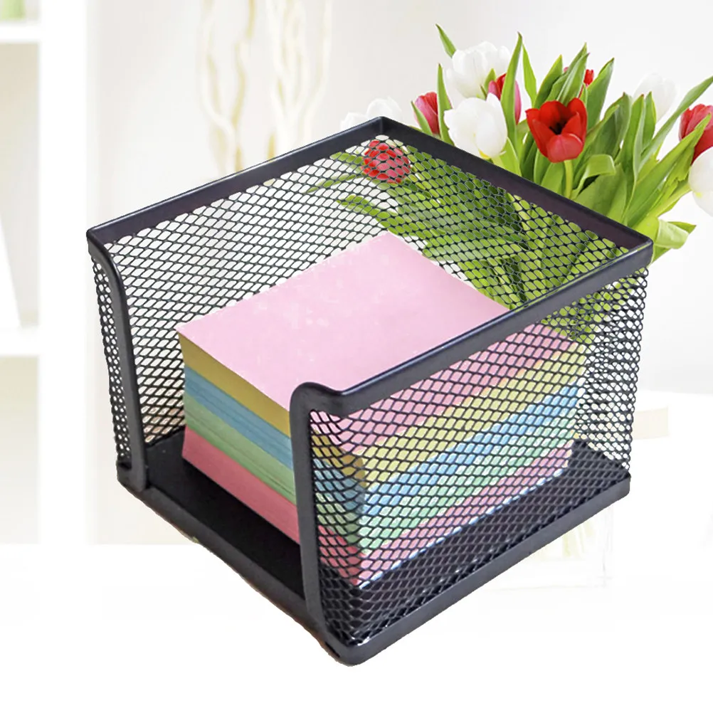 2Pcs Anti-Scratch Metal Memo Holder Desktop Organizer for Self-Stick Notes Compact Wear Resistant Note Dispenser for Office