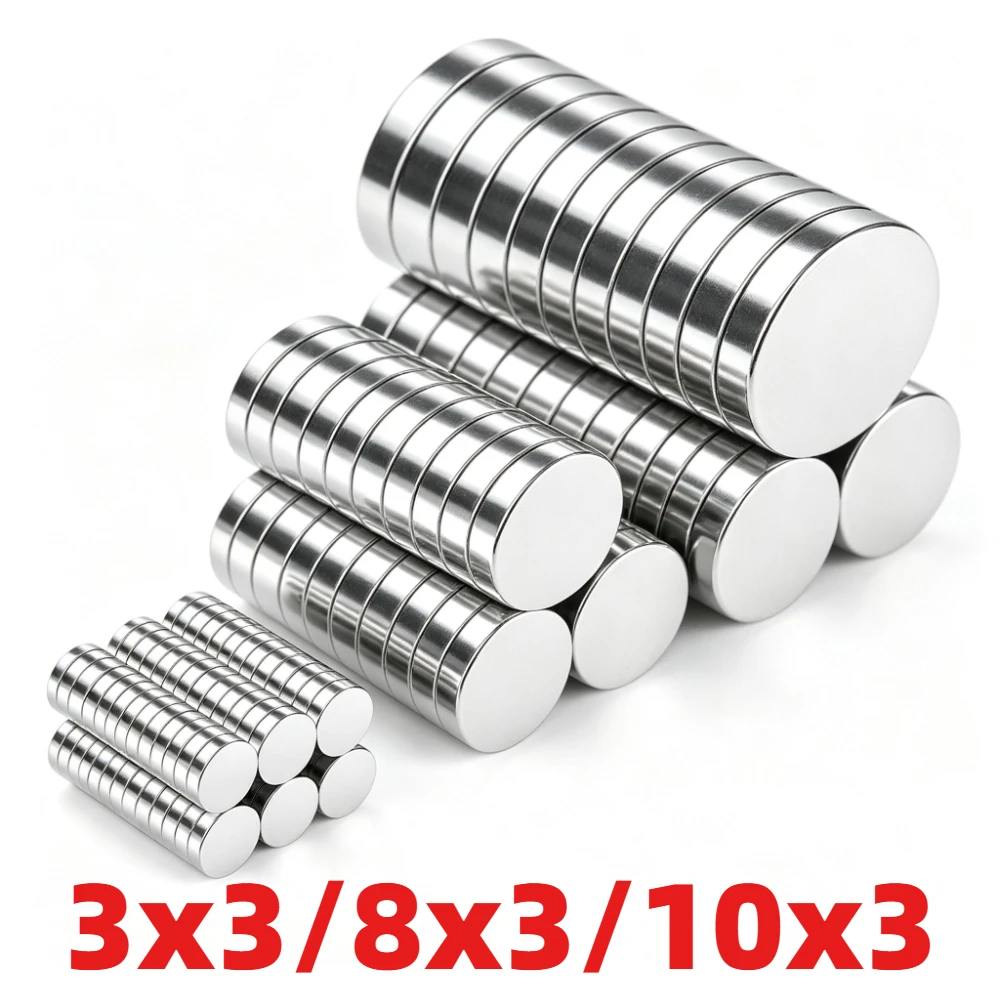 3x3/8x3/10x3mm Mini Round Refrigerator Magnets in Different Specifications, Widely Used in Refrigerators, Warehouses, Studios