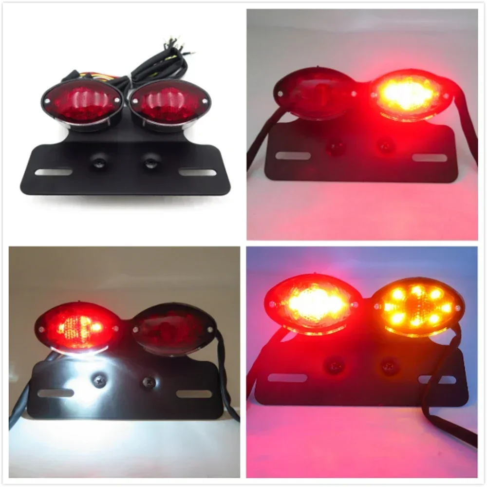 

Motorcycle Tail Light Integrated Run Lamp Brake&Turn Signal Light with License Plate Bracket for Harley Motorcycle Street Bike