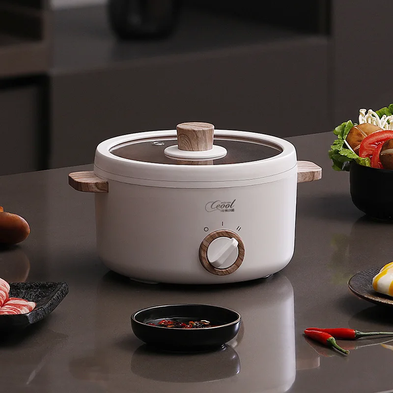 

220VMultifunctional Small Cooking Electric Cooker Mini Electric Frying Pan Student Dormitory One Electric Hot Pot01.5L