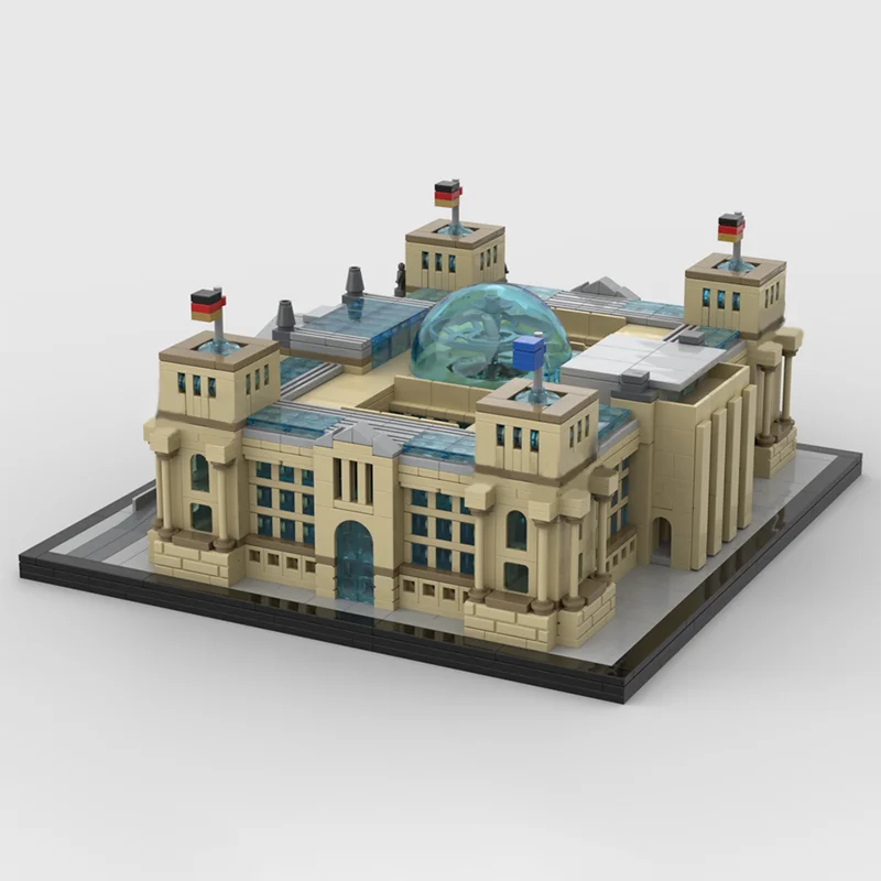 2380pcs MOC 베를린 제국의회 역사 건물 건축 DIY 모델 빌딩 블록 생일 장난감 선물