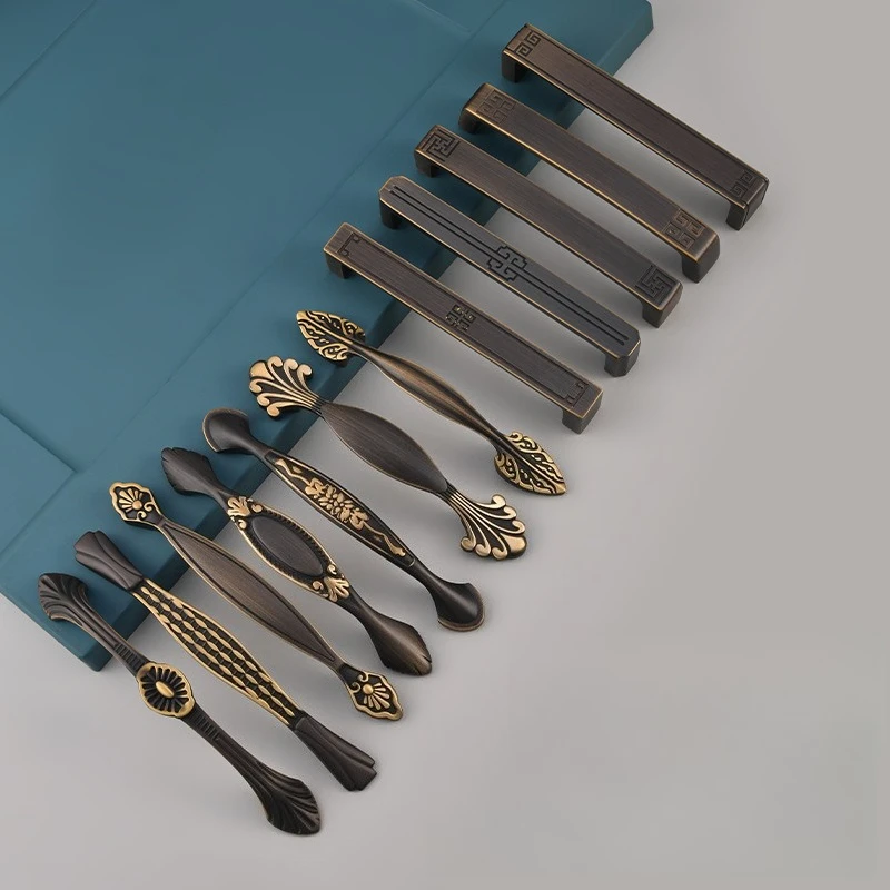 

Винтажные однотонные ручки для кофейных шкафов для ящиков, шкафов для обуви, винных шкафов в европейском стиле