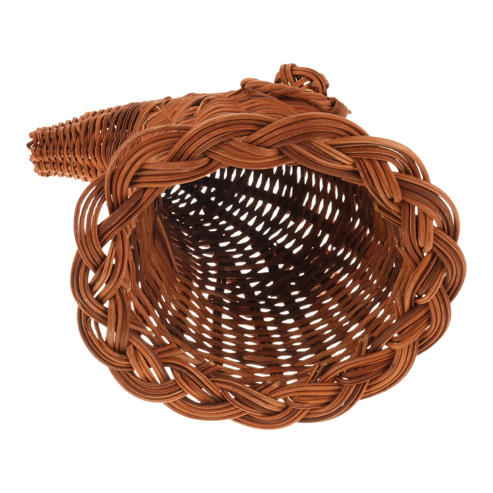 

Large Handwoven Rattan Cornucopia Basket Natural Wicker Storage Horn Multifunctional Vintage Fall Decorative Basket For