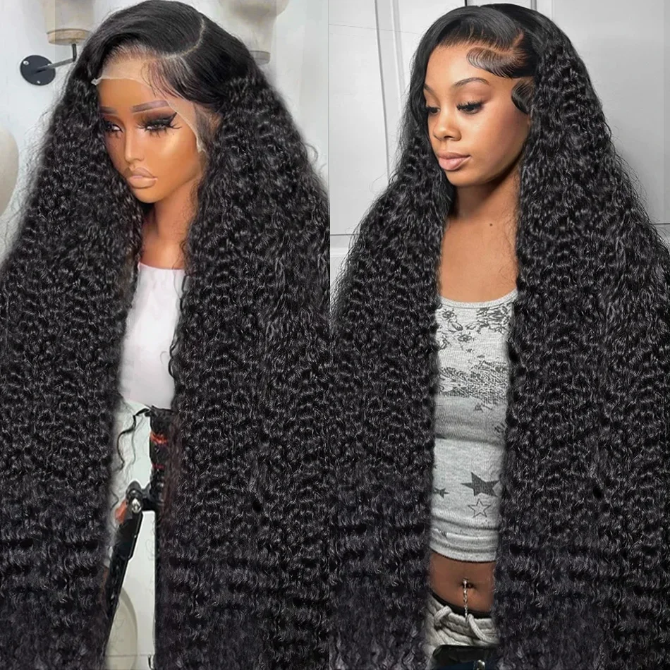 250 Density 13x4 HD Loose Deep Wave Human Hair Wigs 30 36 Inch Water Curly 13x6 Lace Front Human Hair Wigs For Women