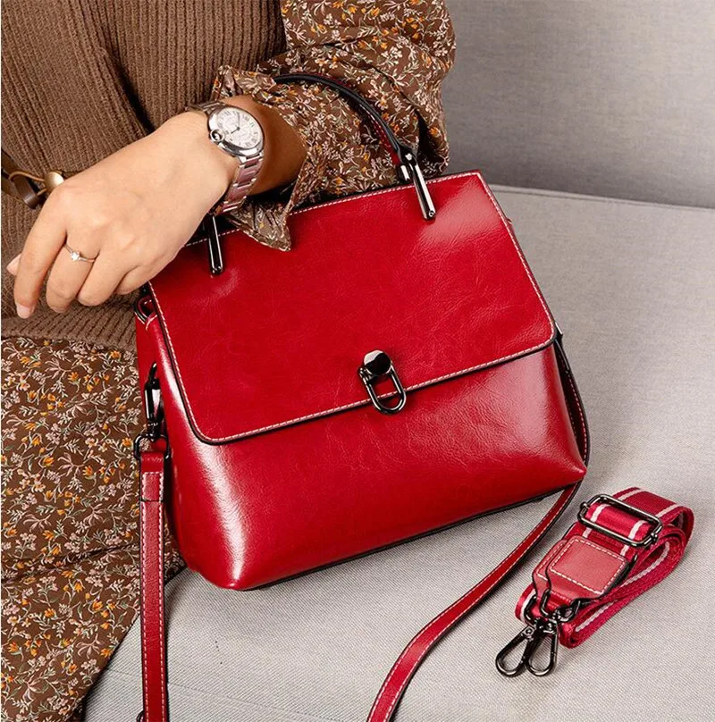 Genuine Cow Leather Women\'s Bags Shoulder Bag Fashion Casual Lady Bag 2022 New Portable Messenger Purses Crossbody Luxury Brand