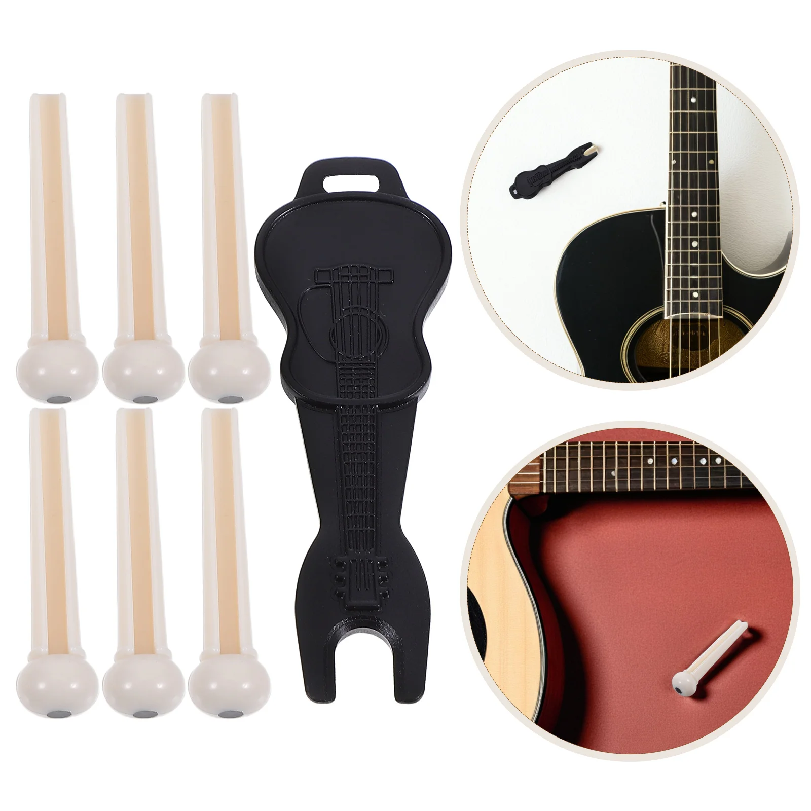 

10 Sets Guitar Repair Tools Acoustic Tuning Pegs Winder Plastic Kit Replacement Parts