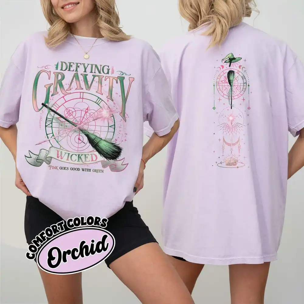 قميص مريح للجاذبية الشريرة باللون الوردي والأخضر تم تغييره لتي شيرت قطني جيد للجنسين ملابس خيالية Y2K ملابس الشارع الشهير #5