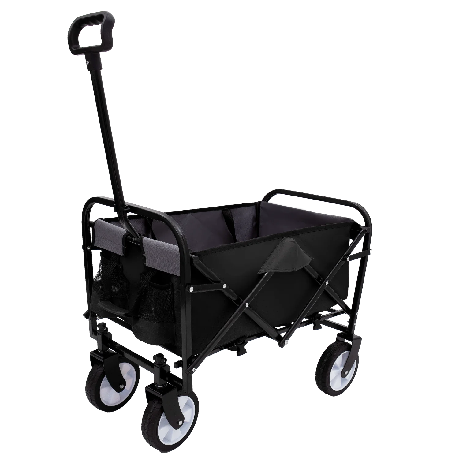 

Collapsible Foldable Wagon Cart with strapping system, Beach Wagon , Utility Cart , Utility Wagon Grocery Cart for Camping Shopp