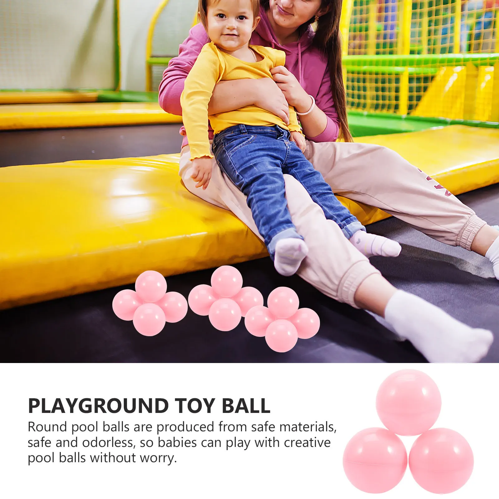 

100Pcs Heavy Duty Ocean Balls Fun Round Shaped Children Play Balls for Ballpit Pool Tent Indoor Outdoor Entertainment