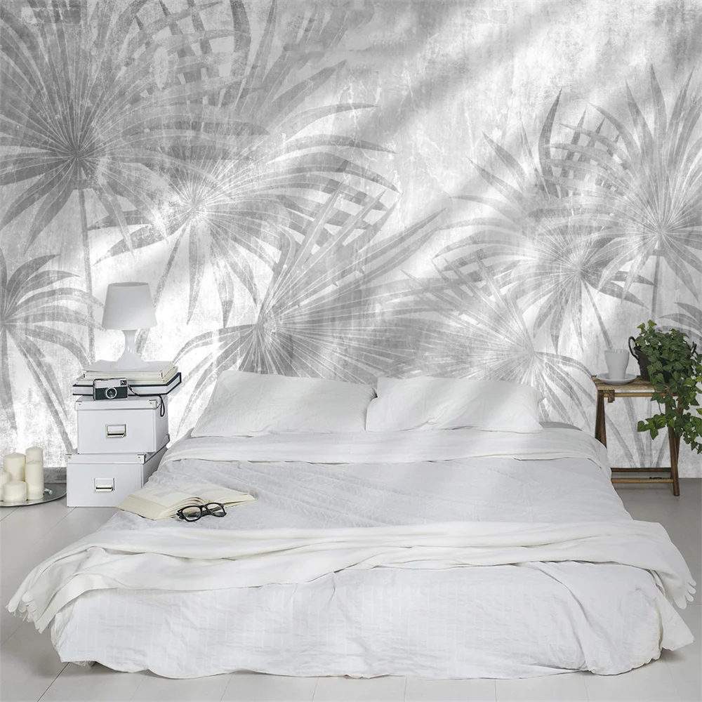 American style tropical rainforest living room wallpaper TV background wall foyer plant customization minimalist wallpaper mural