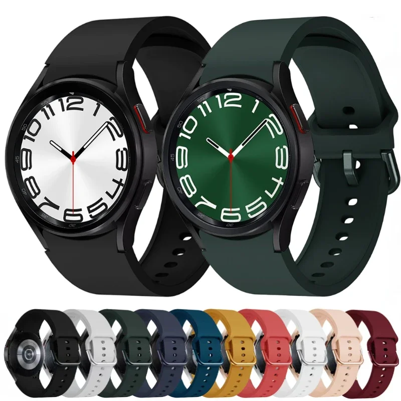

No Gap Silicone Strap for Samsung Galaxy Watch 4/6 Classic 46mm 42mm 43mm 47mm Bracelet Wristband for Watch 4/5/6/7 40mm 44mm