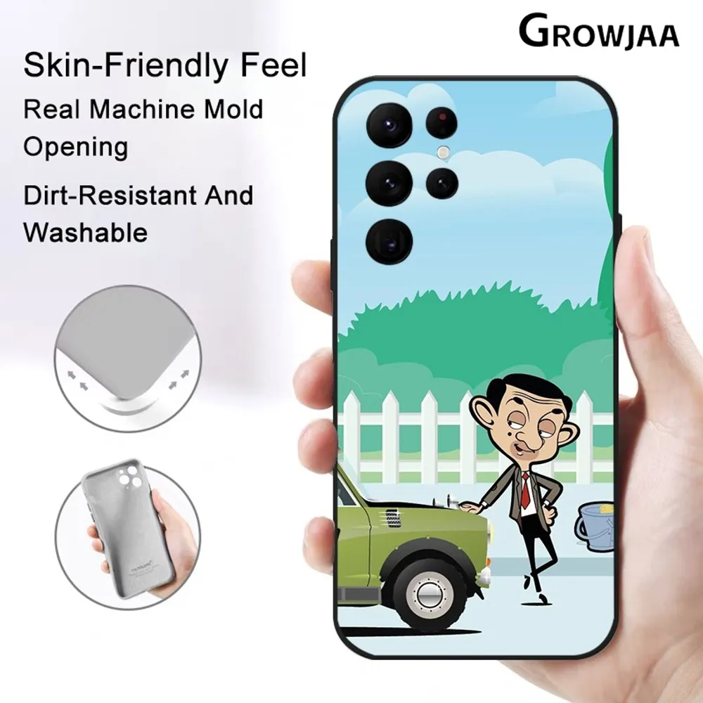 Classic Pantomime Funny Mr.Bean Phone Case for Samsung Galaxy S24 Ultra S22 S23 Ultra S21 S20 Protective Silicone Funda