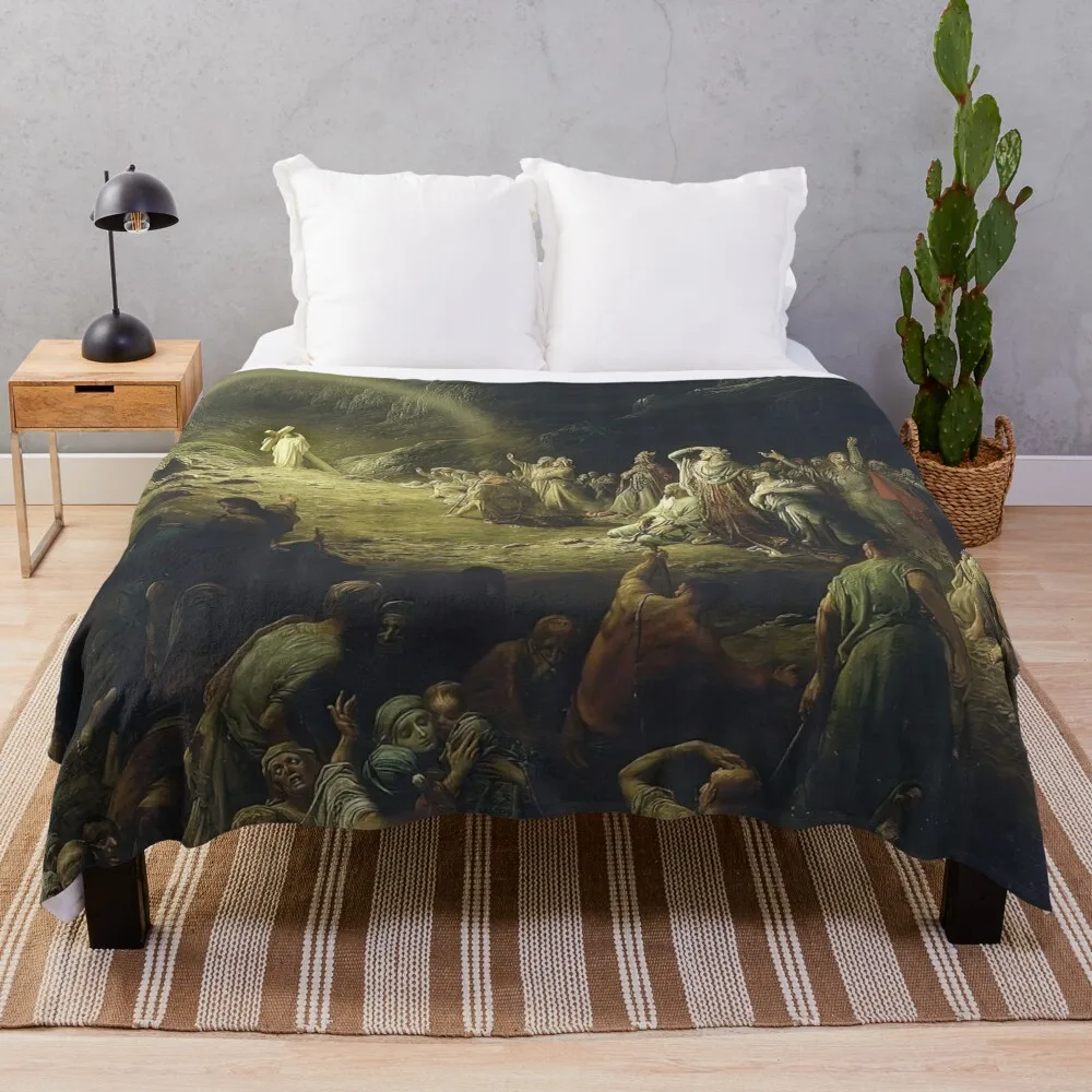 gustave doré artworks, gustave doré paintings, gustave dore art style Throw Blanket heavy to sleep Flannel Fabric Blankets