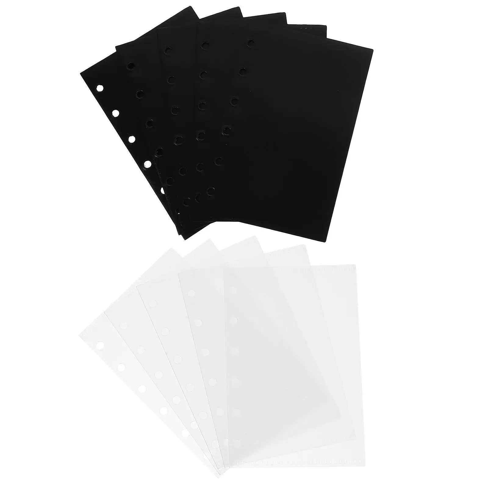 

10 Sheets Plastic Binder Pockets 6-Hole File Folder for Bills Checks Receipts Storage Binder Loose Leaf Bags Notebook Folder