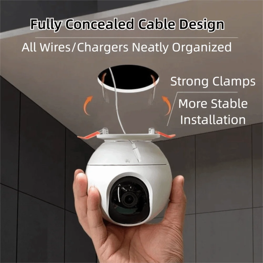 Snap-on Downlight Hole Camera Mount Bracket Space-saving Tilt Hoisting Base Camera Hole Filler Bracket for Xiaomi Ezviz TP-LINK