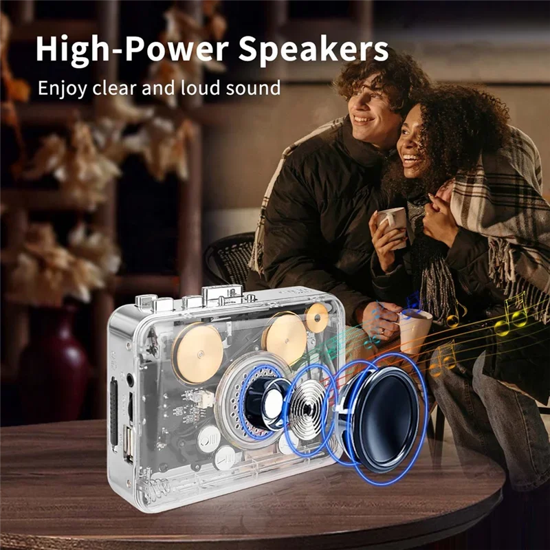 TenYua Cassette Tape Player Recorder USB Portable Transparent Shell Cassette Capture To MP3 Format U Disk Tape Music Player