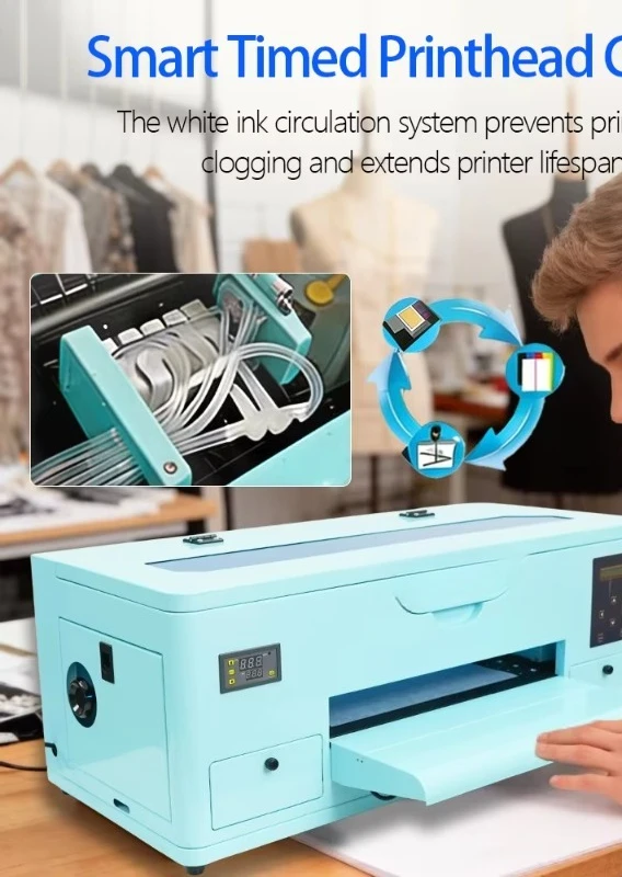 New 13 Inch A3 DTF Inkjet Label Printer Machine XP600 Print Head T-Shirt Heat Transfer Printing Available Pink