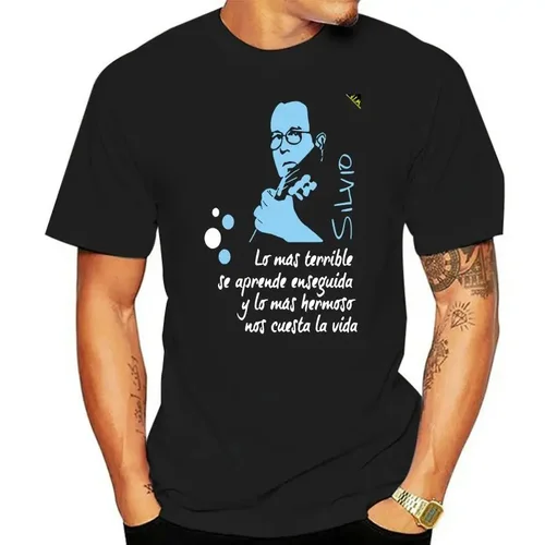 Imagen 1 del producto Camiseta de manga corta con cuello redondo para hombre, Camisa de algodón con estampado de el gran Silvio, Bravo, tendencia a la moda, informal, 2024