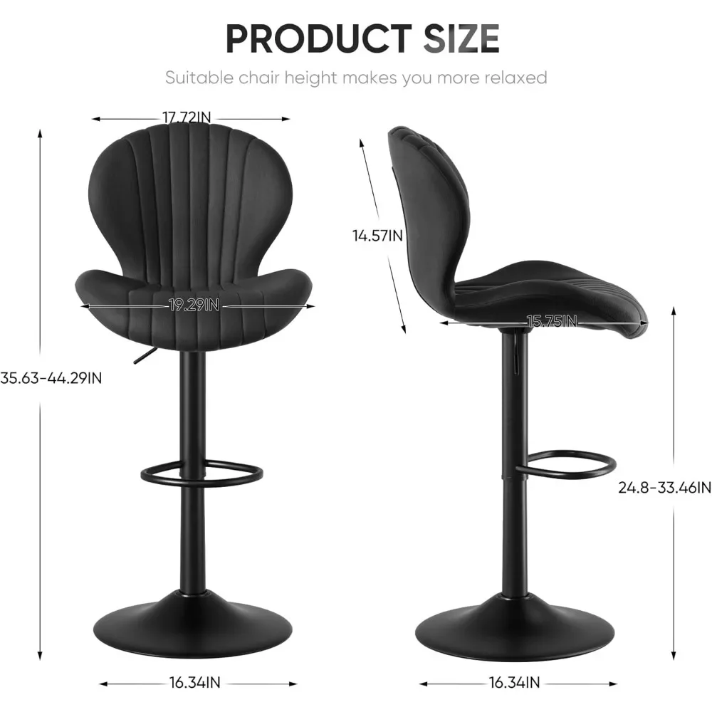 Ensemble de 3 chaises de bar à percussion modernes, comptoir de tabouret de bar recommandé avec dossier haut, pour bars, cuisine, salle à manger