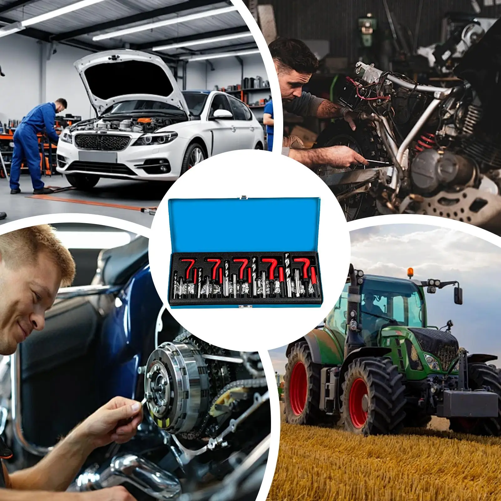 

Engine Tools Damage Cylinder Thread Gadgets With Coil Drill Bit Insert Mounting Cylinder Repair Kit For Automotive Truck Trailer