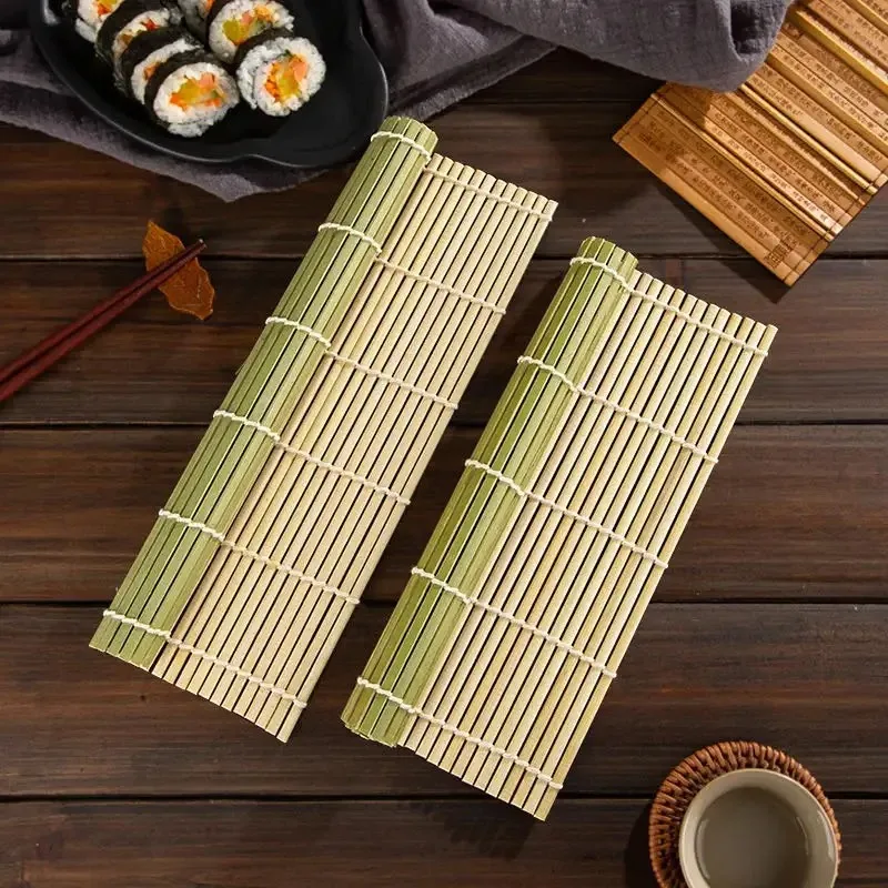 

Bamboo Green Skin Sushi Curtain Sushi Tools Handmade Bamboo Curtain Non-stick Health Safety Portable Kitchen Utensils