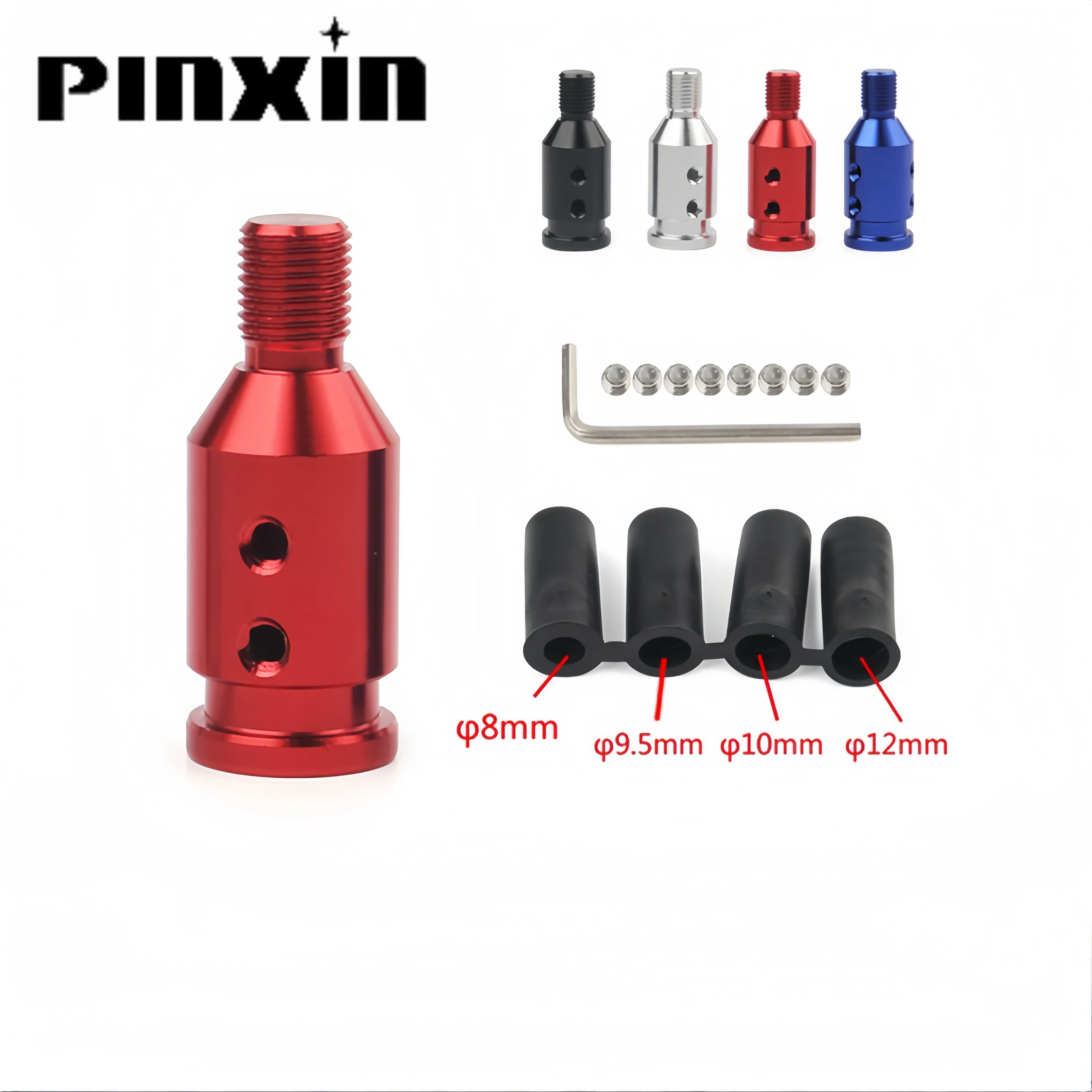 PinXin Universal Car Auto Manual Gear Shift Knob Adapter For Non Threaded Shifters Black M12x1.25 Gear Shifter Adapter