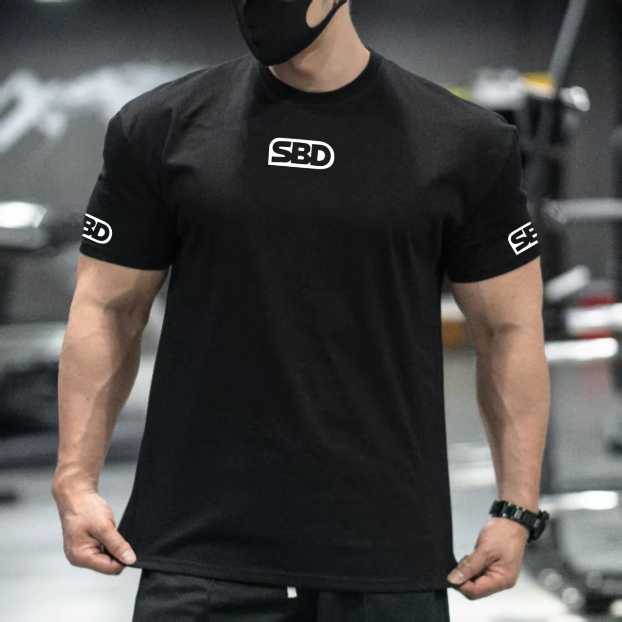 SBD Kurzarm-T-Shirt für British Strongman-Wettkämpfe, Beliebtes Trainings-Sport-T-Shirt mit Rundhalsausschnitt für Fitness – Detail 4