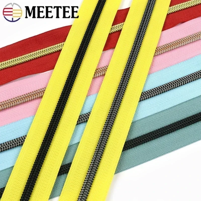 

5/10Meters 5# Sewing Nylon Zippers Closure Backpack Clothes Zipper By The Meter Roll Zip Repair Kit DIY Bag Garment Accessories