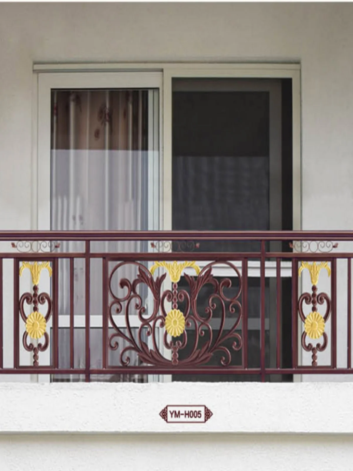 Balcony railing staircase handrail iron post modern European style villa