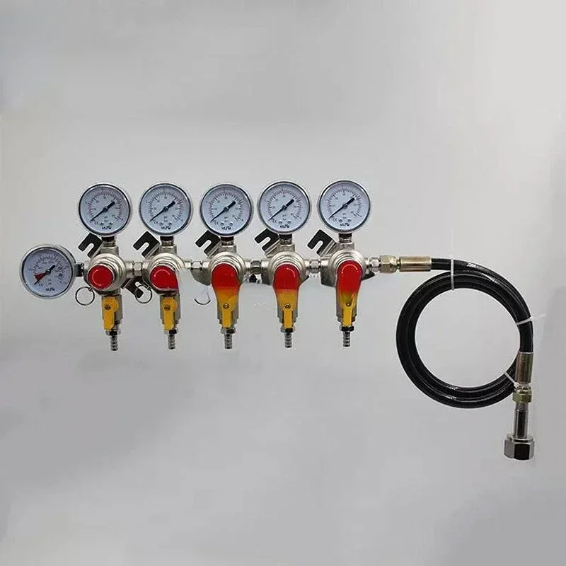 Hot Sales Five Way CO2 Regulator for Beer Kegerator with Extending Gas Hose Hot Selling Beverage Dispensing Tool