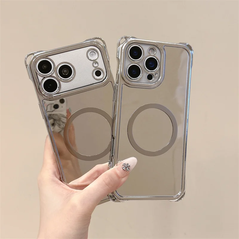 Coque pour iPhone 17 Pro Max, protection antichoc aux quatre coins, miroir magnétique, nouvelle coque de protection premium compatible avec iPhone 16 15