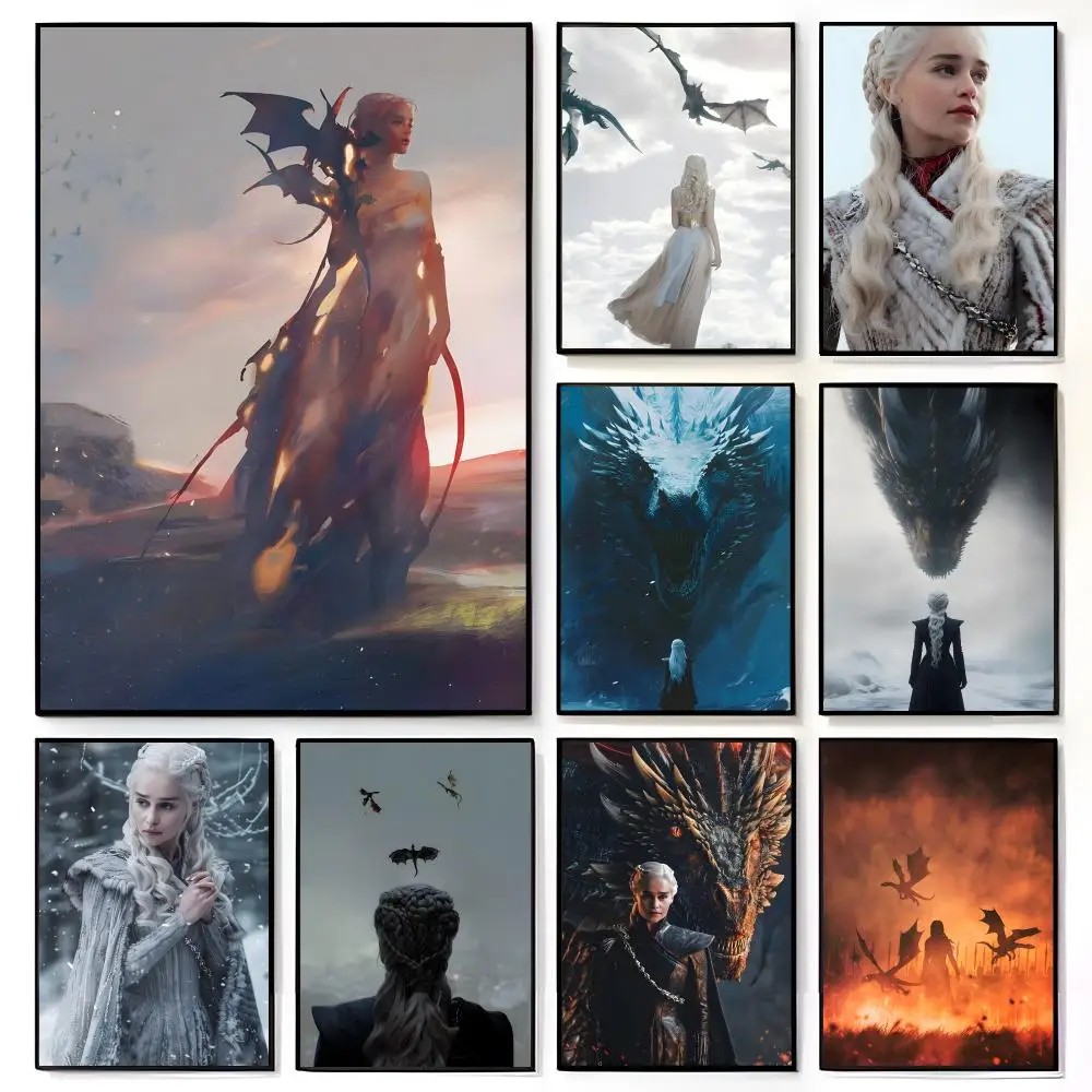 1 Stück D-Daenerys Poster, amerikanischer Film, Wandbild, für Zuhause, Kinderzimmer, Wanddekoration, Druck