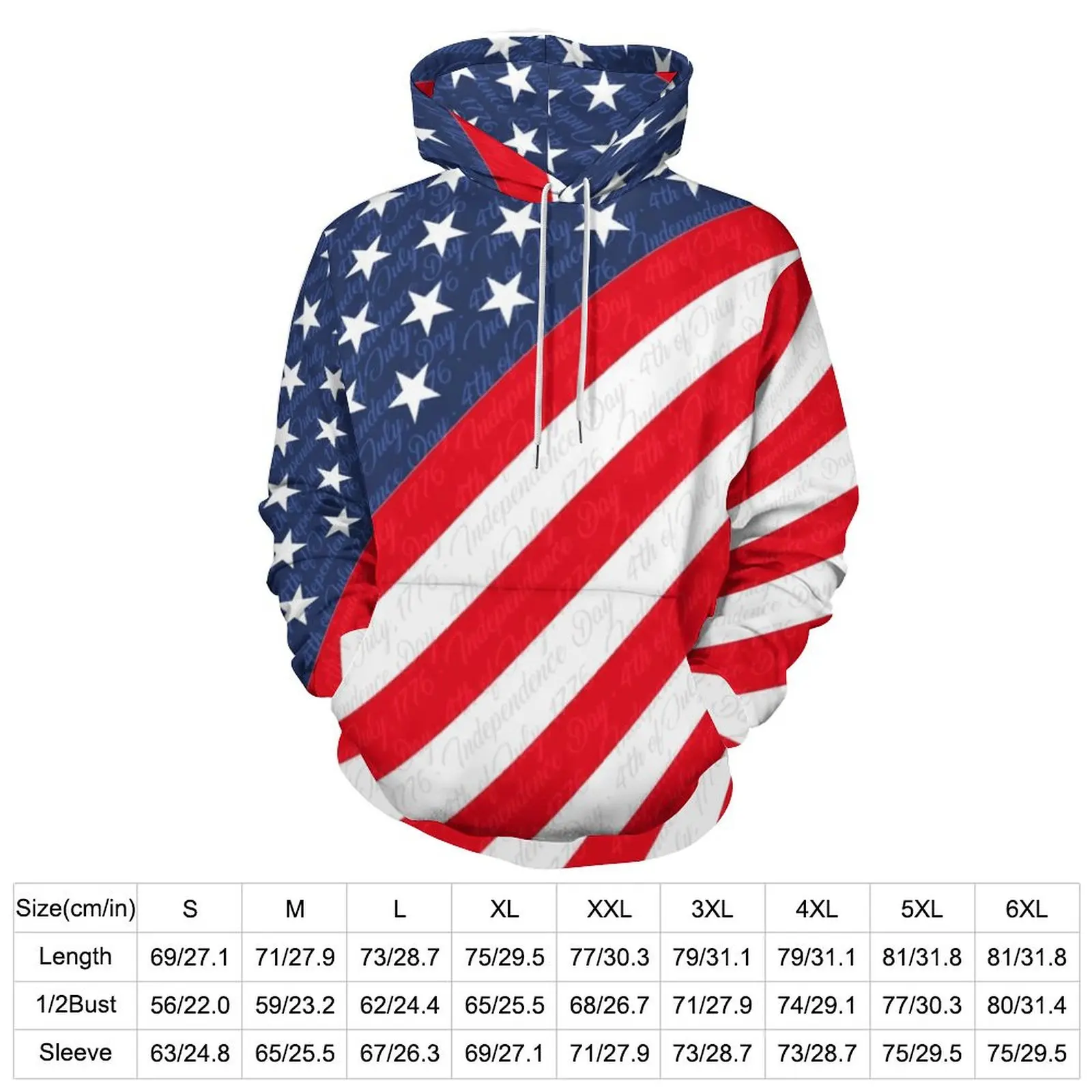 USA Flag Hoodies 4th of July Independence Day Street Fashion Casual Pullover Hoodie Long Sleeve Cute Graphic Hooded Sweatshirts