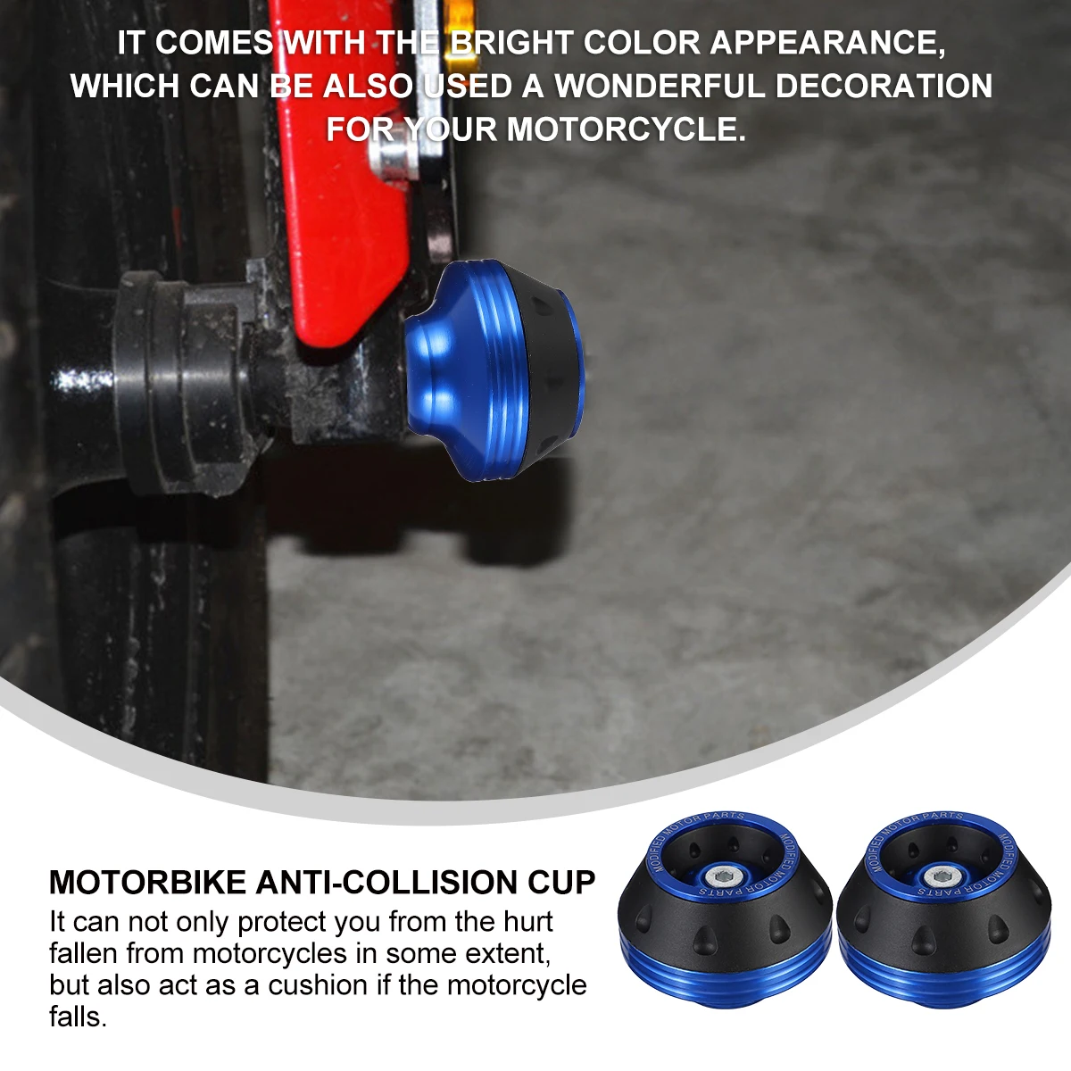 

2 Pcs Motorcycle Motorbike Crash Cap Aluminum Alloy Racing Wheel Accessory