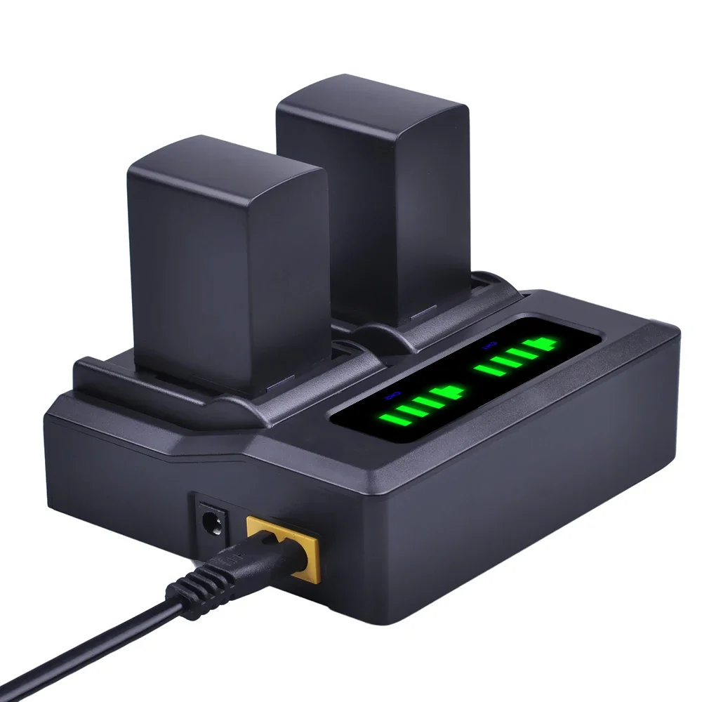 BP-828 BP-808 LED Dual Rapid Charger for Canon BP808/809/819/BP828 Battery for Canon VIXIA HF G30 G40 XA20 and XA25 Camcorders