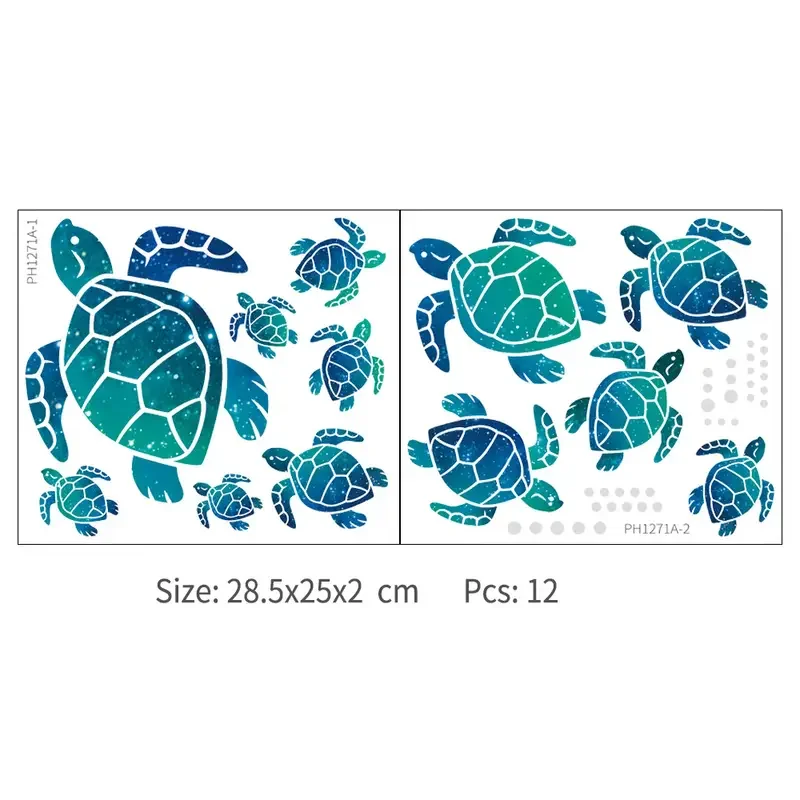 1pc Underwater World Turtle Wall Sticker Removable Home Decor Vinyl Wall Sticker, Home Decor Sticker