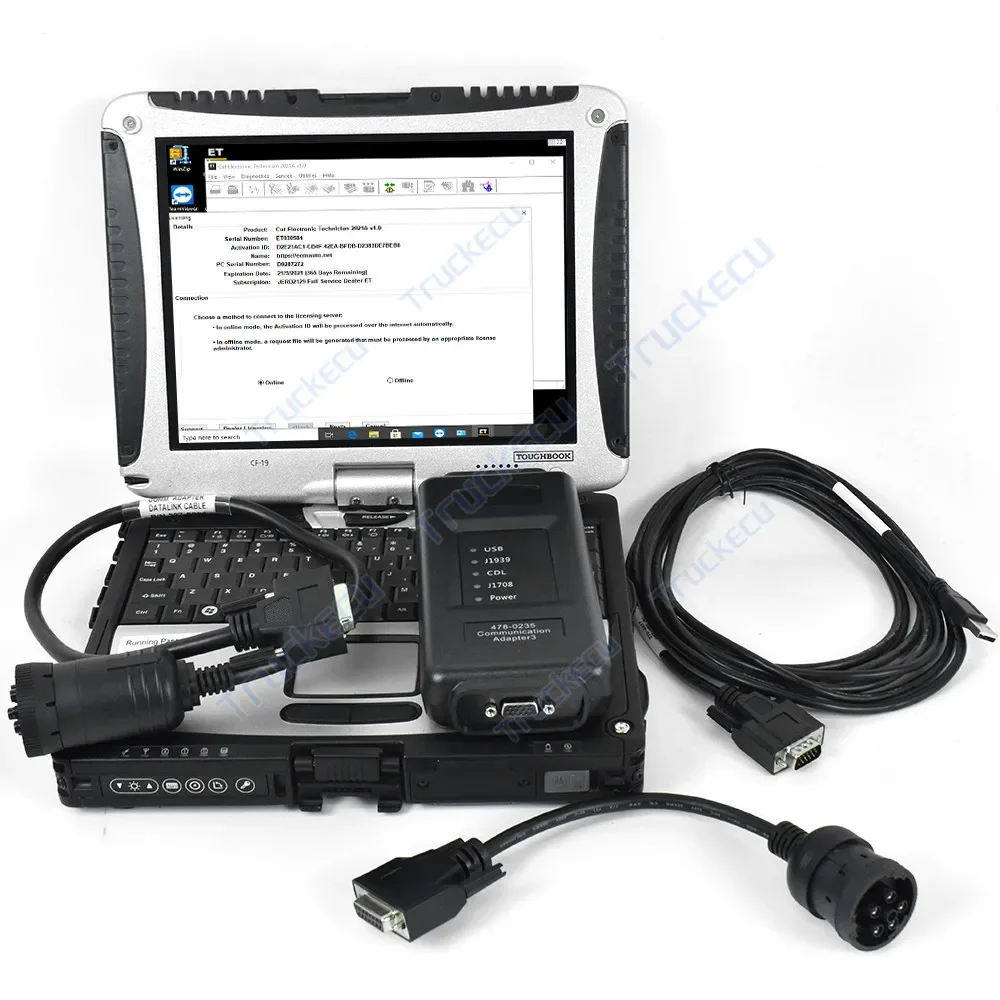 Thoughbook CF19 Laptop With Communication Adapter Electric Diagnostic Tool ET4 317-7485 478-0235 538-5051