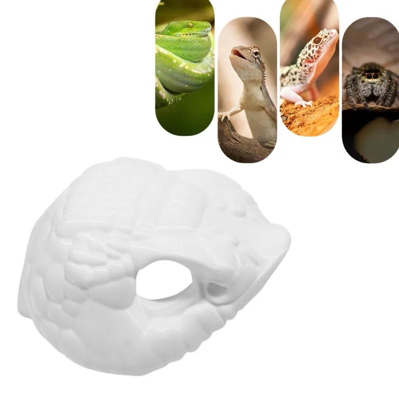 

3D Printed Pig Nose Hideout Realistic Snake Head Cave Durable Reptile Shelter for Leopard Gecko Lizard Spider Terrarium Natural