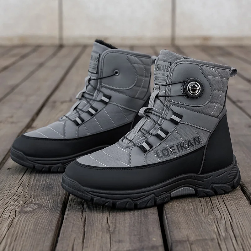 

Men's fashion cotton thick soled outdoor winter plus size high top shoes comfort shoes slip-resistant wear-resistant snow boots