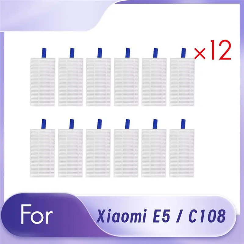 

A23E-12 шт. фильтры для робота-пылесоса Xiaomi E5 / C108, аксессуары, запасные части для очистки, сменные фильтры